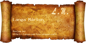 Langa Márton névjegykártya