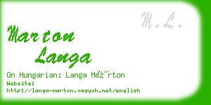 marton langa business card